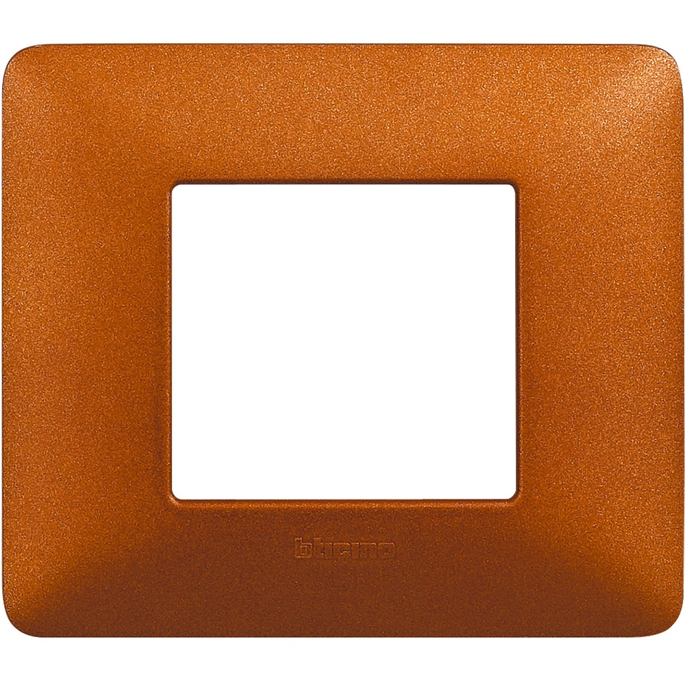 Placca elettrica 2 moduli rosso terra tecnopolimero per impianti da incasso