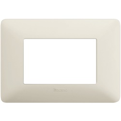 Placca 3 moduli cenere tecnopolimero per impianti elettrici incasso