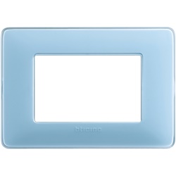 Placca BTicino Matix 3 moduli turchese tecnopolimero per incasso elettrico residenziale e commerciale