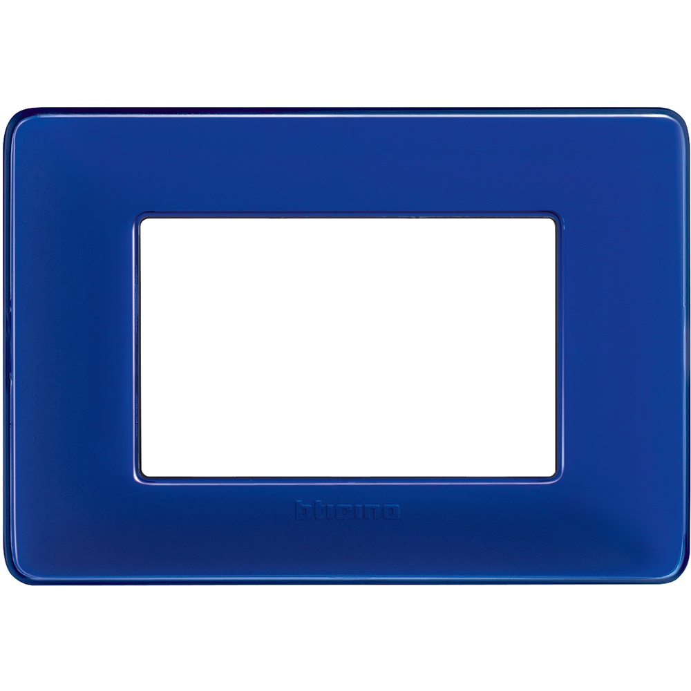 Placca Matix 3 moduli tecnopolimero colore cobalto per impianti elettrici incasso