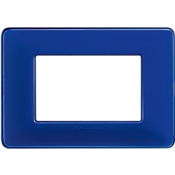 Placca Matix 3 moduli tecnopolimero colore cobalto per impianti elettrici incasso