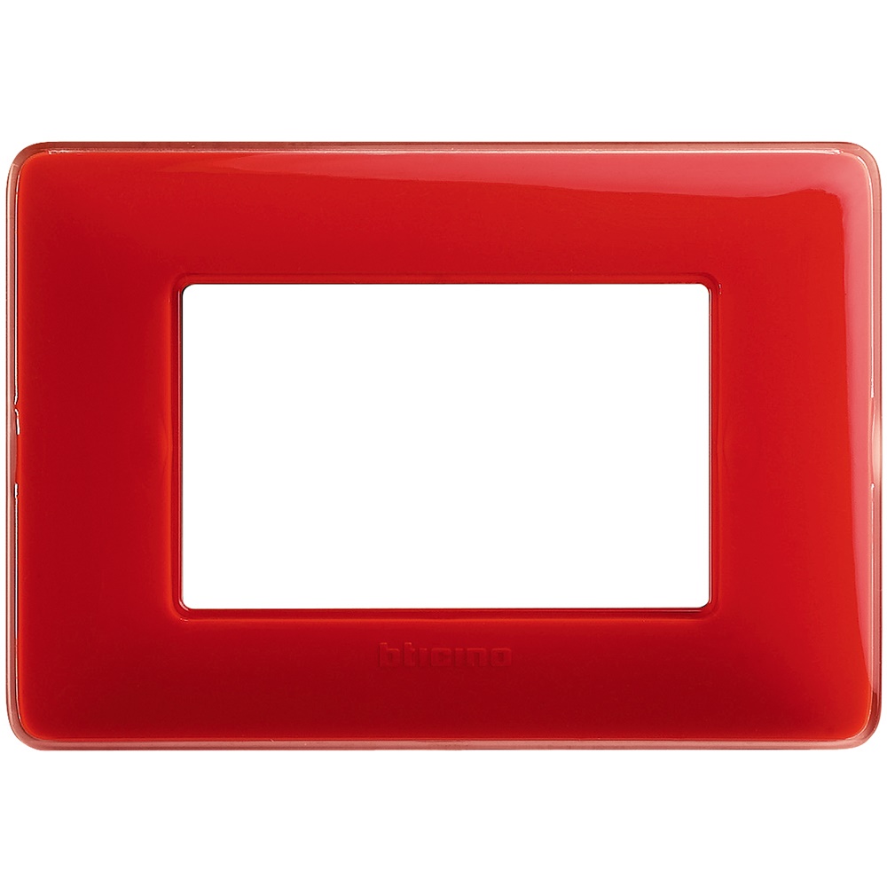 Placca 3 moduli BTicino Matix colore corallo tecnopolimero per impianti elettrici