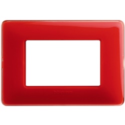 Placca 3 moduli BTicino Matix colore corallo tecnopolimero per impianti elettrici