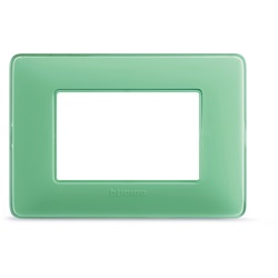 Placca 3 moduli verde tecnopolimero per installazioni elettriche interne