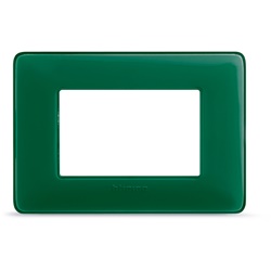Placca Matix 3 moduli smeraldo tecnopolimero per montaggio a incasso impianti elettrici