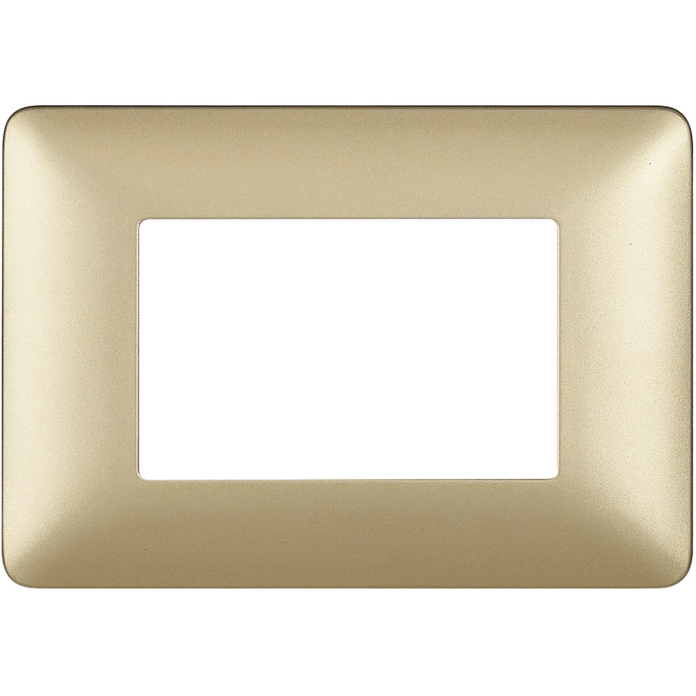 Placca 3 moduli Matix colore gold tecnopolimero per impianti incasso residenziali e professionali
