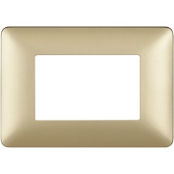 Placca 3 moduli Matix colore gold tecnopolimero per impianti incasso residenziali e professionali