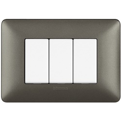 Placca da incasso 3 moduli finitura Iron tecnopolimero per impianti elettrici professionali