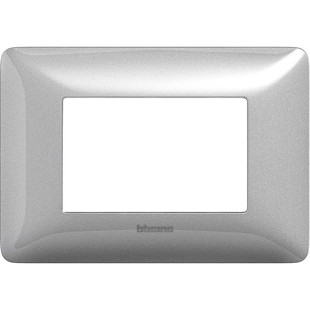 Placca incasso Matix 3 moduli silver tecnopolimero per impianti elettrici resistenza design moderno