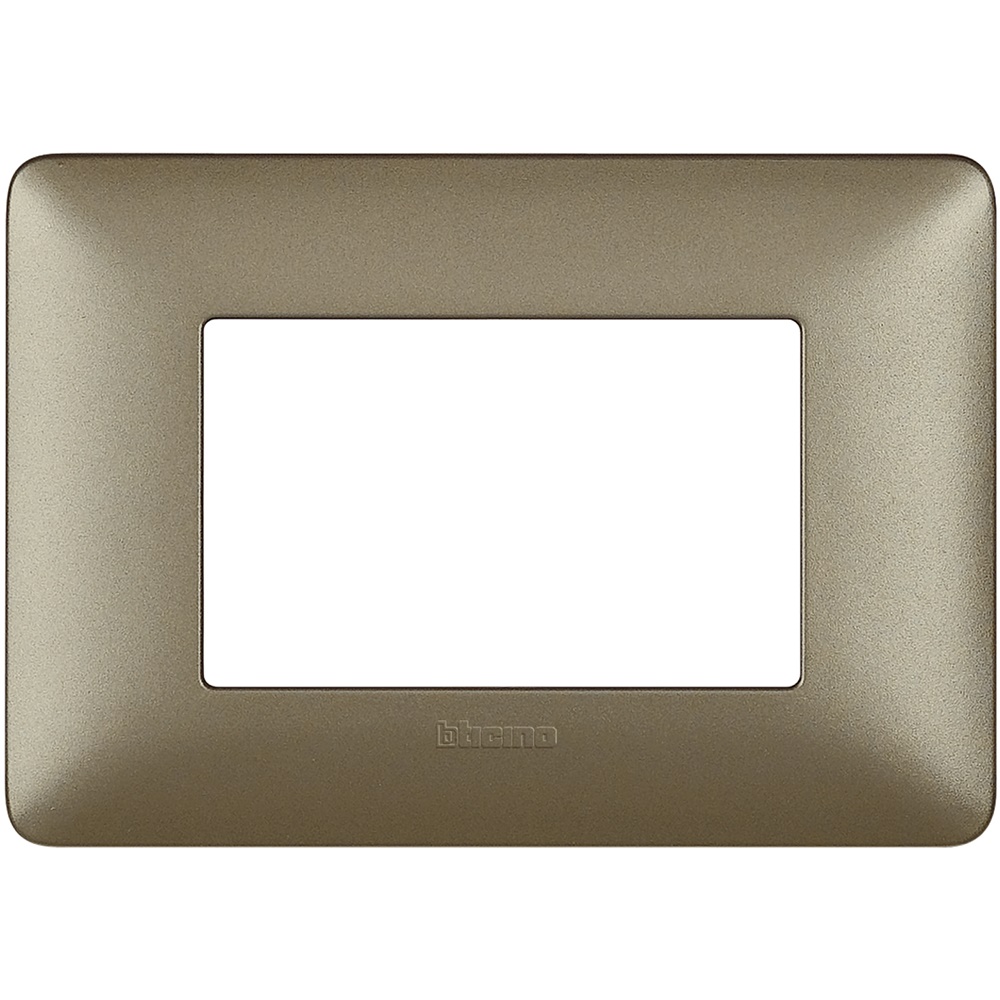 Placca incasso 3 moduli tecnopolimero finitura titanium per impianti elettrici residenziali e professionali