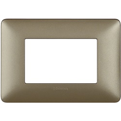 Placca incasso 3 moduli tecnopolimero finitura titanium per impianti elettrici residenziali e professionali