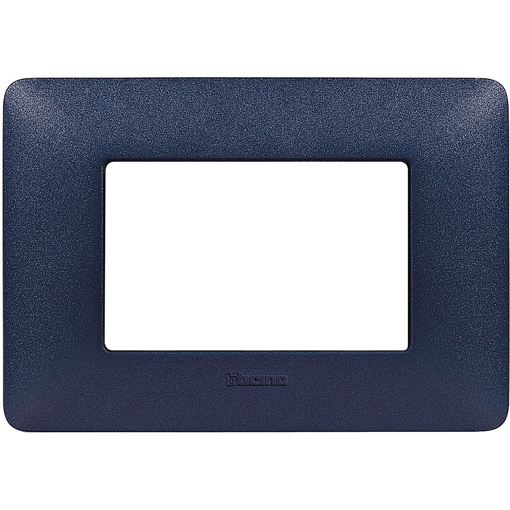 Placca da incasso 3 moduli blu mercurio tecnopolimero per impianti elettrici modulari