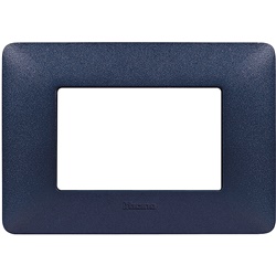 Placca da incasso 3 moduli blu mercurio tecnopolimero per impianti elettrici modulari