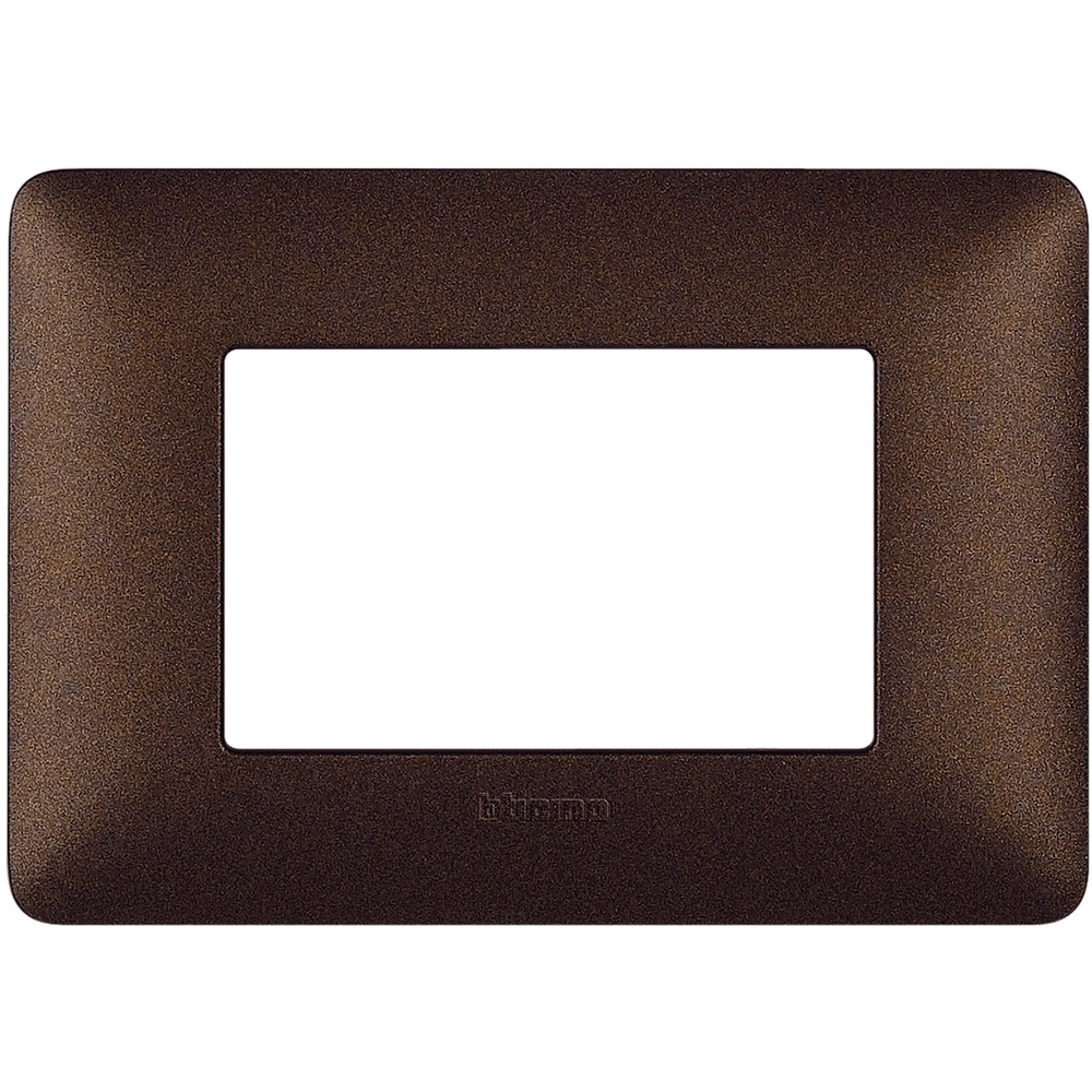 Placca incasso Matix 3 moduli marrone caffè tecnopolimero per impianti elettrici residenziali e professionali