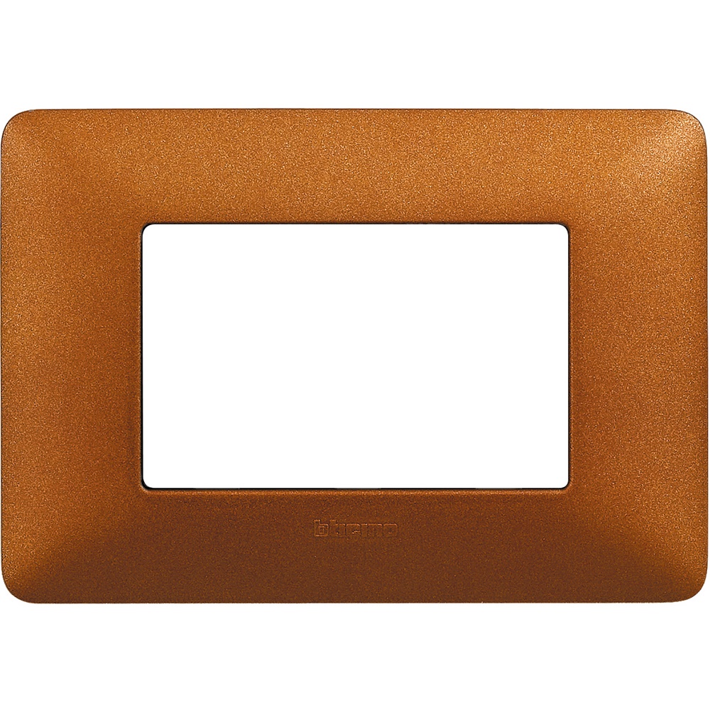 Placca 3 moduli rosso terra tecnopolimero design per impianti elettrici incasso