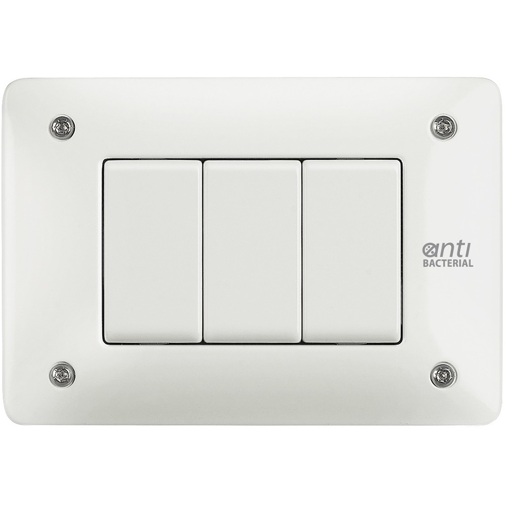 Placca finitura bianca Matix 3 moduli antirimozione supporto integrato incasso residenziale commerciale