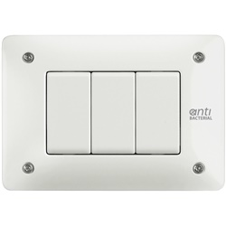 Placca finitura bianca Matix 3 moduli antirimozione supporto integrato incasso residenziale commerciale