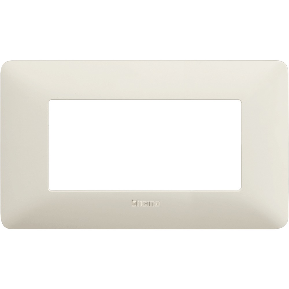 Placca 4 moduli cenere tecnopolimero per impianti elettrici a incasso design moderno