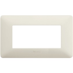 Placca 4 moduli cenere tecnopolimero per impianti elettrici a incasso design moderno