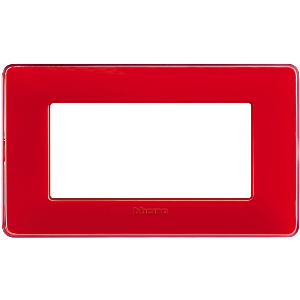 Placca 4 moduli corallo tecnopolimero montaggio a incasso design moderno interni