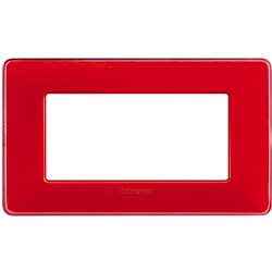 Placca 4 moduli corallo tecnopolimero montaggio a incasso design moderno interni