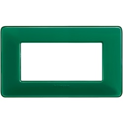 Placca 4 moduli smeraldo tecnopolimero per installazioni elettriche da incasso residenziali e commerciali