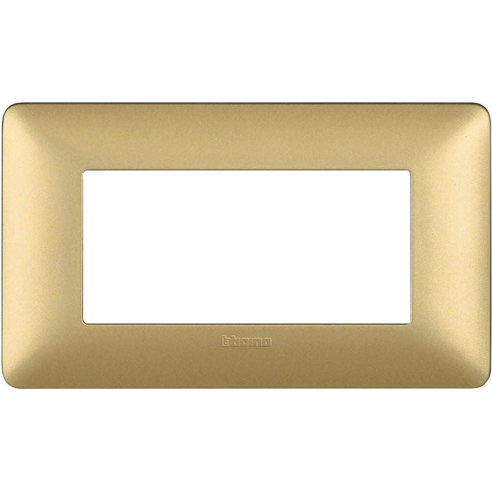 Placca modulare 4 moduli gold tecnopolimero per installazioni elettriche moderne