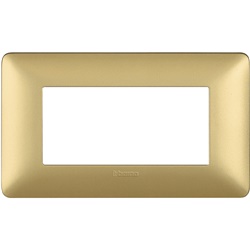 Placca modulare 4 moduli gold tecnopolimero per installazioni elettriche moderne