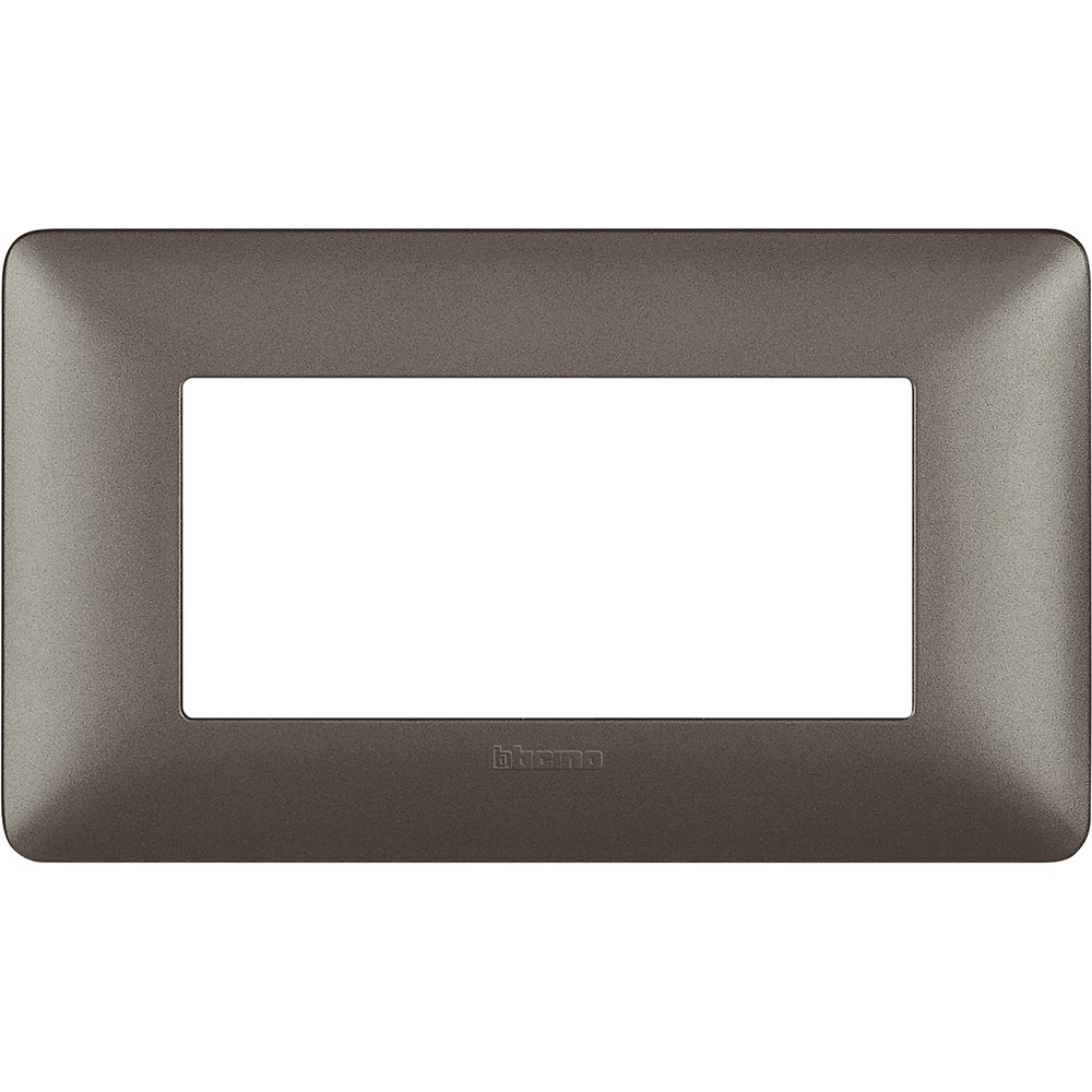 Placca 4 moduli iron tecnopolimero per impianti elettrici residenziali e commerciali