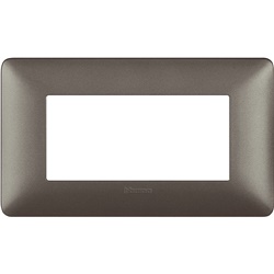 Placca 4 moduli iron tecnopolimero per impianti elettrici residenziali e commerciali