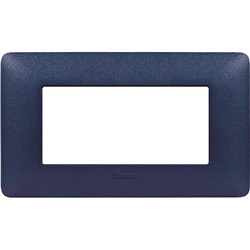 Placca Matix 4 moduli blu mercurio tecnopolimero per montaggio a incasso elettrico