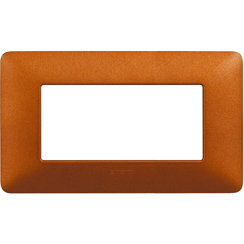 Placca da incasso 4 moduli rosso terra tecnopolimero per impianti elettrici professionali