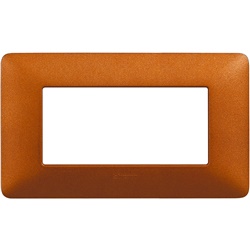 Placca da incasso 4 moduli rosso terra tecnopolimero per impianti elettrici professionali
