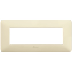 Placca 6 moduli avorio tecnopolimero per installazioni elettriche domestiche e professionali