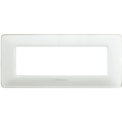 Placca 6 moduli colore ghiaccio tecnopolimero per installazioni elettriche incasso design moderno