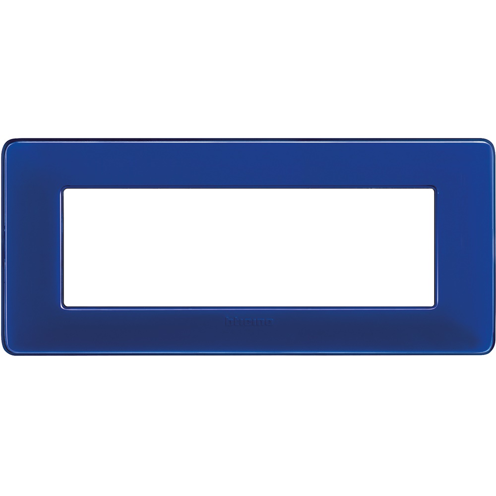 Placca 6 moduli tecnopolimero colore cobalto per installazioni elettriche rapide e sicure