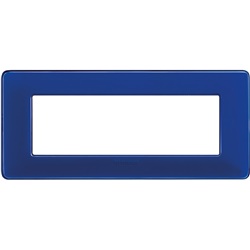 Placca 6 moduli tecnopolimero colore cobalto per installazioni elettriche rapide e sicure
