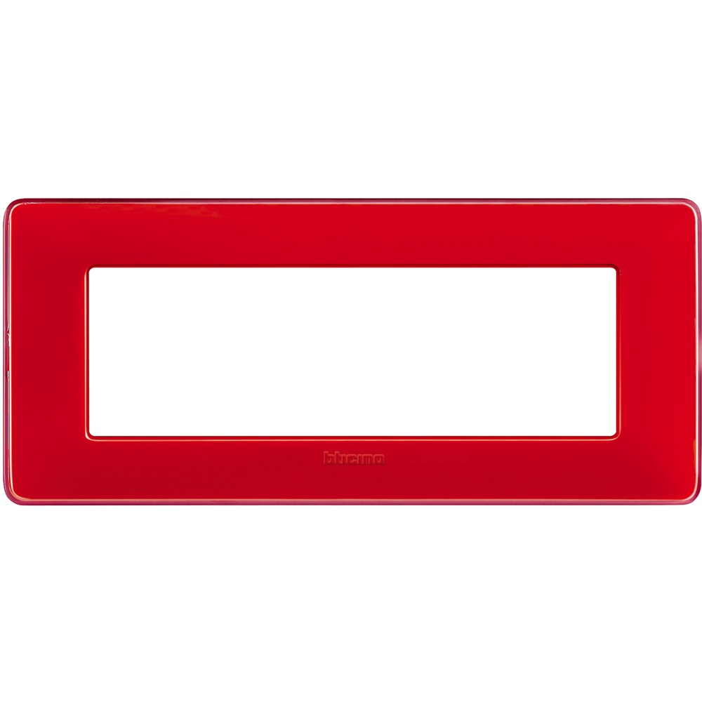 Placca 6 moduli Matix colore corallo tecnopolimero per impianti elettrici incasso