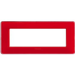 Placca 6 moduli Matix colore corallo tecnopolimero per impianti elettrici incasso