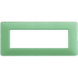 Placca incasso 6 moduli verde Matix tecnopolimero per impianti elettrici residenziali e commerciali