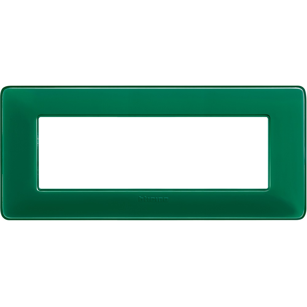 Placca da incasso 6 moduli colore smeraldo tecnopolimero per impianti elettrici