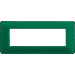 Placca da incasso 6 moduli colore smeraldo tecnopolimero per impianti elettrici