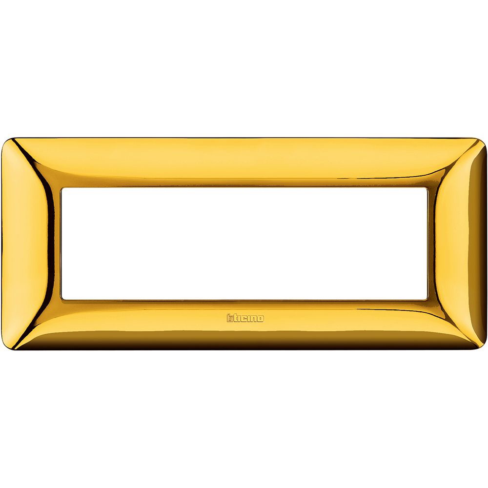 Placca incasso 6 moduli oro lucido tecnopolimero per ambienti raffinati