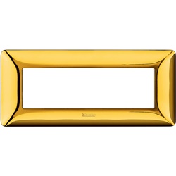 Placca incasso 6 moduli oro lucido tecnopolimero per ambienti raffinati