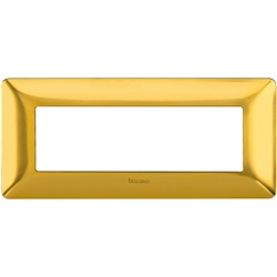 Placca elettrica MATIX 6 moduli oro satinato tecnopolimero montaggio incasso
