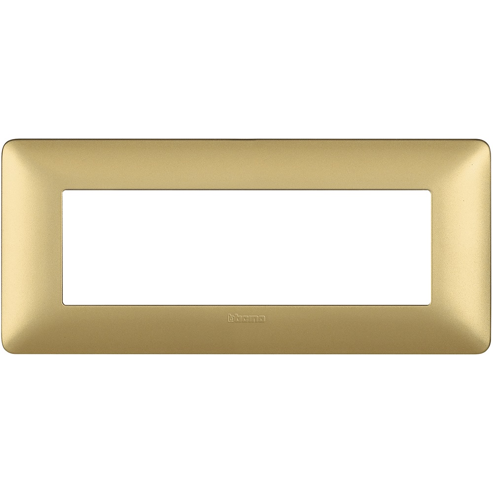 Placca da incasso 6 moduli oro tecnopolimero per impianti elettrici raffinati