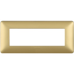 Placca da incasso 6 moduli oro tecnopolimero per impianti elettrici raffinati