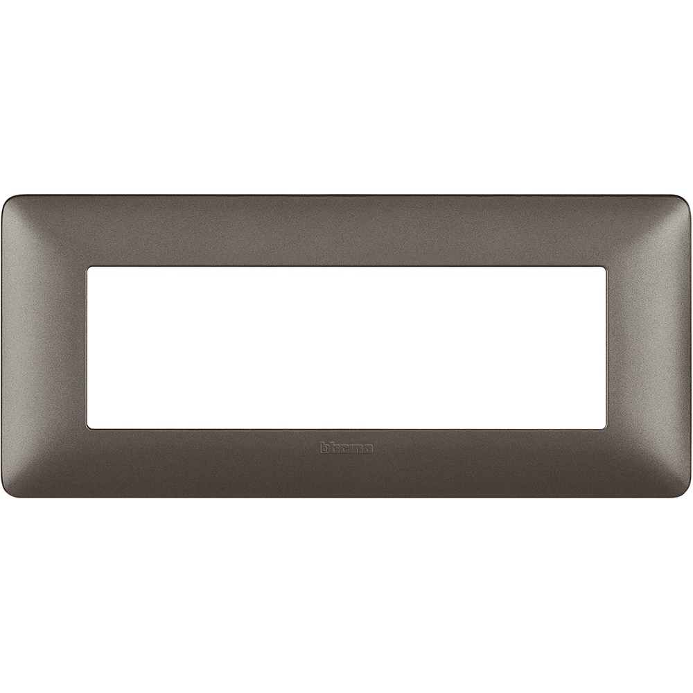 Placca da incasso 6 moduli tecnopolimero colore iron per impianti elettrici residenziali e professionali