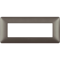 Placca da incasso 6 moduli tecnopolimero colore iron per impianti elettrici residenziali e professionali