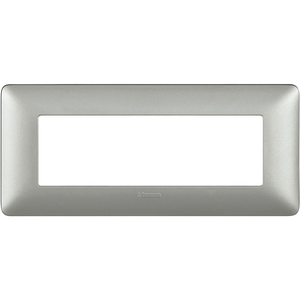 Placca incasso 6 moduli silver tecnopolimero impianti elettrici modulari design moderno